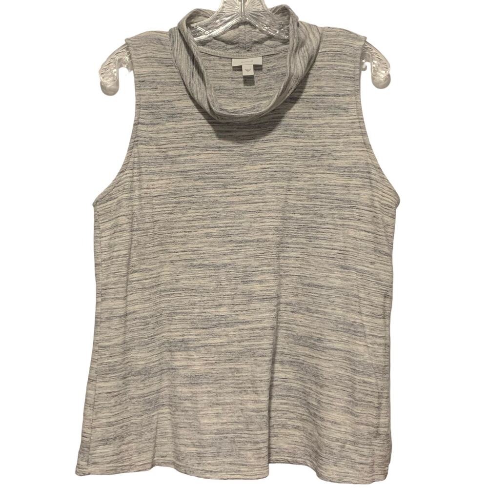 PUREJILL Size M Cowl Neck Tank Heather / Space Dye Gray Sleeveless J Jill Top